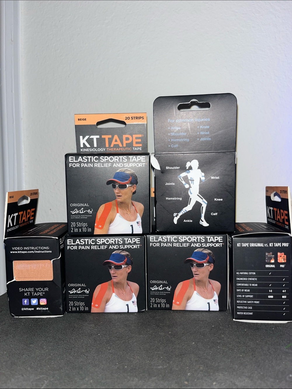 KT Tape Beige Elastic Sports Tape - 5 boxes